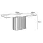 Imagem de Mesa Sala de Jantar Solana 1800mm Canto Arredon com Vidro Nature/Off White - Henn