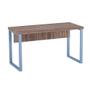 Imagem de Mesa Secretária Tubolar PE 40 Pandin 1,20 M Walnut e Azul Dali