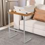 Imagem de Mesa Suporte Bancada Apoio Notebook Lateral Sofá Cama Prática Multiuso Pés Metal Thor Nature/Cinza