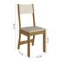 Imagem de Mesa Talita Com 4 Cadeiras Freijo/Off White Com Assento em Linho - Indekes