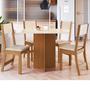 Imagem de Mesa Talita Com 4 Cadeiras Freijo/Off White Com Assento em Linho - Indekes