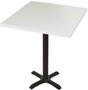 Imagem de Mesa Virginia 60 cm Tampo Branco Quadrado Base Ferro Pintado Preto - 39294