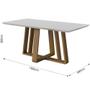 Imagem de Mesa Wood 1.8 c/ vidro Retangular - Off White/Nature