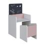 Imagem de Mesinha com Lousa com Cadeira Le Petit Branco com Rosa
