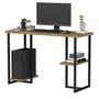 Imagem de mesinha de estudo com prateleira para computador desktop com pes de ferro mali 120 para quarto home office