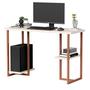 Imagem de mesinha de estudo com prateleira para computador desktop com pes de ferro mali 120 para quarto home office