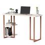 Imagem de mesinha de estudo com prateleira para computador desktop com pes de ferro mali 120 para quarto home office