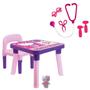 Imagem de Mesinha Hello Kitty Infantil Didática + Kit Doctor Médico