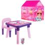 Imagem de Mesinha Hello Kitty Infantil Didática +Minha Casinha Barraca