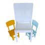 Imagem de Mesinha Infantil Didática Para Crianças com 2 Cadeiras Coloridas Madeira MDF Desmontável