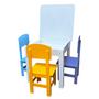 Imagem de Mesinha Infantil Didática Para Crianças com 4 Cadeiras Coloridas Madeira MDF Desmontável