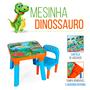 Imagem de Mesinha Infantil Didática Unicórnio Rosa Menina Dinossauro Menino Com Cadeira