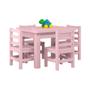 Imagem de Mesinha Infantil Madeira Maciça 88x67 Com 4 Cadeiras Rosa Nipu Shop Jm
