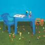 Imagem de Mesinha Kids Infantil Quadrada Azul Plástica 53x46 cm Até 40Kg Mor
