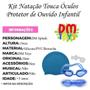 Imagem de  Metade Full Barato Natal Kit Natação Touca Óculos Protetor de Ouvido Infantil