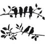 Imagem de Metal Birds Wall Art Demissle, 2 peças, folhas penduradas, pretas