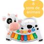 Imagem de Meu Primeiro Teclado Vaquinha Infantil Diversas Melodias 13 Teclas 8 Sons De Animais + De 18 Meses Multikids - BR1509