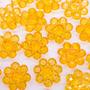 Imagem de Miçanga Botão Flor Acrílico Laranja Transparente 7 Pétalas 33mm 20pçs 110g