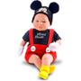 Imagem de Mickey Classic Doll Boneco Recém Nascido Kit Roupas Chupeta e Certidão Original