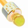 Imagem de Microfone Bluetooth Karaokê Sem Fio Recarregável Dourado Amarelo