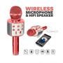 Imagem de Microfone Bluetooth Wster Ws-858 Sem Fio Karaokê - Rose Gold