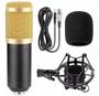 Imagem de Microfone Condensador BM800 Dourado Profissional USB Cabo de Áudio 3.5mm Microfone de Esponja