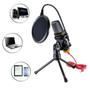 Imagem de Microfone Condensador Com Pop filter E Tripé Para Karaokê, Youtubers e Aplicações Multimídia - QYK222
