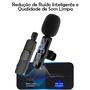 Imagem de Microfone de Lapela Bluetooth USB-C Sem Fio Transmissão ao Vivo e Gravação - Qualidade Profissional