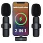 Imagem de Microfone de Lapela Duplo Sem Fio Profissional 2 em 1 Wireless Ios Smartphone Gravar Vídeo Podcast Youtubers
