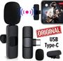 Imagem de Microfone de Lapela Sem Fio Wireless Para Celular Smartphone Android Usb C Type C Profissional Gravação de Vídeo Clip-on