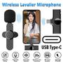 Imagem de Microfone De Lapela Sem Fio Wireless Profissional Entrada Padrão Tipo C Android Universal Clip-On Youtuber Vlog TikTok