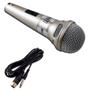 Imagem de Microfone Dinâmico De Plástico Prata E Preto Com Chave - MOD: M-201 - 54.1.24