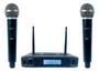 Imagem de Microfone Duplo de Mão Sem Fio UHF 100 Canais Alcance 100 Metros UHF-527M MXT
