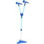 Imagem de Microfone Duplo Infantil Pedestal Brinquedo Luz e Som Karaokê Criança Rockstar Importway BW140 Azul