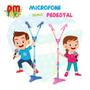 Imagem de Microfone Duplo Infantil Pedestal Conecta Celular Som e Luz