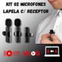 Imagem de Microfone Duplo Lapela 2 Entradas Compatível Android e iPhone