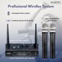 Imagem de Microfone Duplo Sem Fio Mao + Mao Uhf Marca Ksr Kt2m