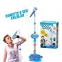 Imagem de Microfone infantil azul com pedestal amplificador - karaoke