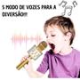 Imagem de Microfone Infantil Bluetooth Karaoke brinquedo Muda Voz Sem Fio toca musica 