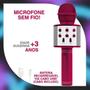 Imagem de Microfone Infantil Bluetooth Karaoke Rosa Sem Fio Usb - Zoop