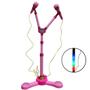 Imagem de Microfone Karaokê infantil com 2 Microfones e Pedestal Com Leds Conecta Celular (rosa) - Toy King
