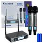 Imagem de Microfone Karsect Duplo Sem fio KRP2 Preto + Bateria Lithium Recarregável