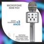 Imagem de Microfone Sem Fio Bluetooth Karaokê Portátil Usb - Prata