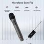 Imagem de Microfone Sem Fio Profissional Bivolt, Display Led, Qualidade Sonora, Processador de Áudio Especial
