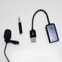 Imagem de Microfone Ultramini com clip para celular + Adaptador USB para PC e Fone