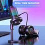 Imagem de Microfone USB de estúdio profissional para PC RGB Streaming Gravação Jogos Videos