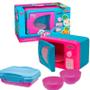 Imagem de Microondas Brinquedo Com Luz Som Azul Rosa Infantil Forno Para Criança Colecionável Para Brincar Com Botão Diversão