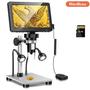 Imagem de Microscópio Digital USB 1200x HD Rievbcau - Microscópio Eletrônico Profissional com 10 Luzes LED