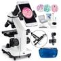 Imagem de Microscópio Monocular Composto MAXLAPTER 100X-2000X com Lâminas