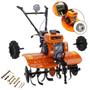 Imagem de Microtrator Cultivador VMC 700 à Gasolina 4T 212CC 7CV Completo Com 24 Facas Cultivadoras, Enxadas, Rodas Tracionadas, Câmbio 3 Marchas, Farol de Iluminação e Acoplamento Para Carretas e Rebocáveis